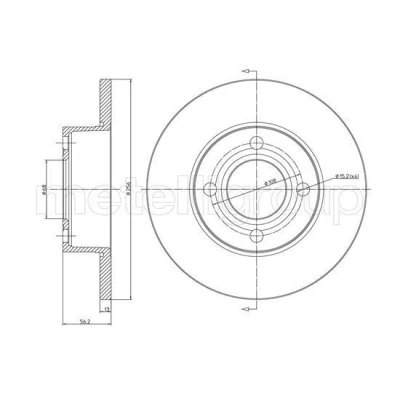Abbildung von METELLI 23 0233 Bremsscheibe 256,0 13,0 4 68,0 voll AUDI: 80 B4 Limousine, Avant