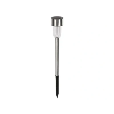 Abbildung von Perel Solar LED Gartenlampe mit Erdspieß und Sensor 36.5 cm, kaltweiß, Edelstahl, energieeffizient, 8 Stück
