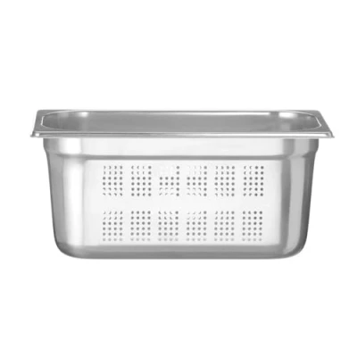 Abbildung von HENDI Gastronormbehälter, Temperaturbeständig von 40 bis 300C, Heissluftöfen Kühl und Tiefkühlschränken Chafing Dishes Bain Marie, perforiert, 5,7L, GN 1/3, 325x176x(H)150mm, Edelstahl 18/10