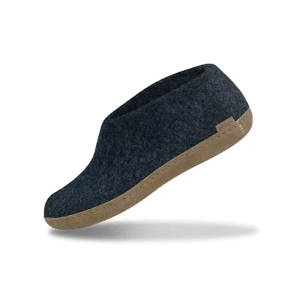 Abbildung von Glerups Filz Hausschuhe Herren und Damen (Größe 37) Komfortabler Hausschuh mit Weicher Sohle aus Leder &amp; Slipper Geschlossen Comfortable Slippers Women Men