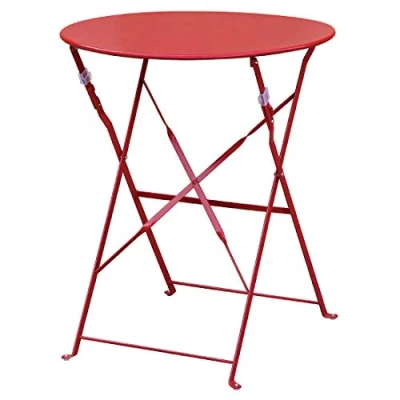 Abbildung von Bolero runder klappbarer Terrassentisch Stahl rot 60cm