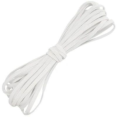 Abbildung von AERZETIX C67518 Flaches geflochtenes Gummiband 5 Meter Breite 4 mm Polyester + Latex Farbe weiß