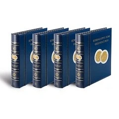 Abbildung von Leuchtturm, Optima Classic, Album (4 Ringe) Europas 2 Euro Gedenkmünzen Teil I inkl. Schutzkassette Blau Abm: 250x280x65 mm. pro Stk.