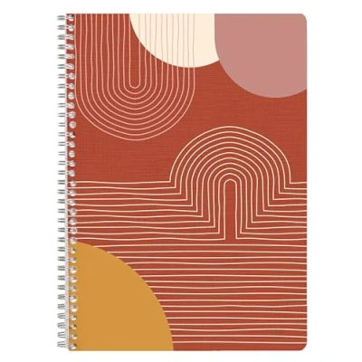 Abbildung von Clairefontaine 116066C Notizheft Terracotta, mit Doppelspirale DIN A4 21x29,7 cm, 74 Blatt, liniert Rand, sortiert, 1 Stück