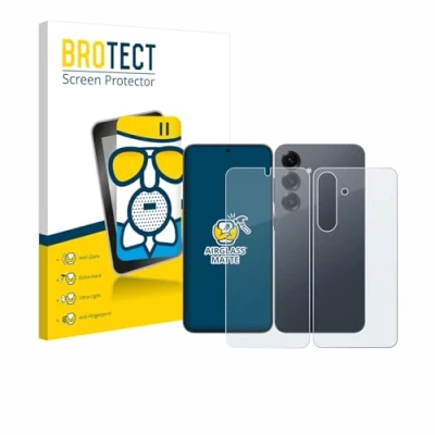 Abbildung von BROTECT Entspiegelungs Schutzglas für Samsung Galaxy S25 (Display+Rückseite) Schutz Folie Glas Matt [Extrem Kratzfest 9H, Anti Reflex]