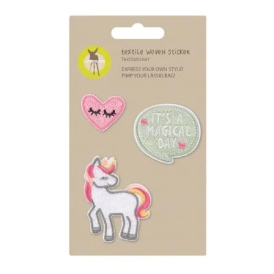 Abbildung von LÄSSIG Textilsticker selbstklebend/Textile Woven Sticker Unicorn