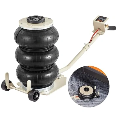 Abbildung von VEVOR Pneumatischer Wagenheber Air Jack 3 t, Weiß Dreifachbeutel Luftheber 140 450 mm Hubhöhe Airbag Luftwagenheber mit langem Griff, 5 Minuten Hub für SUV, LKW, Pkw usw.