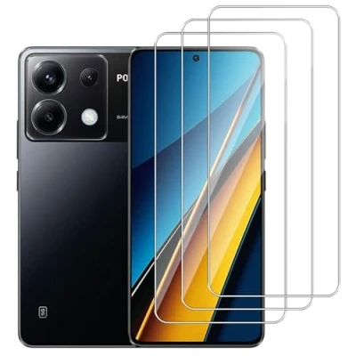 Abbildung von Dlxiks 3 Stück, Schutzfolie für Xiaomi Poco X6 5G, 9H Härte Folie Panzer Schutz Glas, Ultrabeständig,Anti Kratzen Hohe Klar Displayschutzfolie 5G