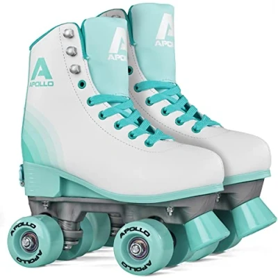 Abbildung von Apollo Disco Roller, Classic Roller Rollschuhe für Kinder und Erwachsene größenverstellbare Quad Skates, 3 Größen, verstellbar von 31 bis 42 Damen in schicken Designs