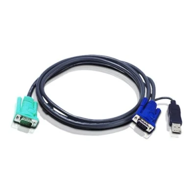 Abbildung von ATEN 2L 5202U KVM Kabel VGA USB, schwarz, 1,8 m
