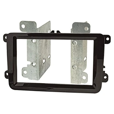 Abbildung von tomzz Audio 2457 016 Doppel DIN Radioblende kompatibel mit VW Golf 5+6 Touran Passat 3C Caddy EOS Skoda Octavia Piano Lack schwarz
