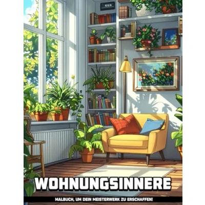 Abbildung von Wohnungsinnere Malbücher Zur Entspannung Für Erwachsene: Haus Interieur Malvorlagen Erwachsene Beruhigung, Geschenke Stresslinderung, Und Achtsamkeit