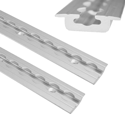 Abbildung von NTG 2 Stück Alu Airlineschiene 2m zum Einlassen versenkbar als Bodenprofil mit Bohrungen 1975mm (Gesamt 4 Meter)
