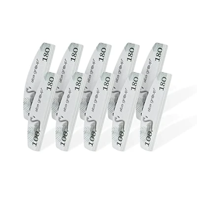 Abbildung von Aba Group Nagelpolierer Flamingo Set 10 Stück Halbmond 100/180,Polierblock, strapazierfähig, doppelseitiger Polierer, hergestellt in EU