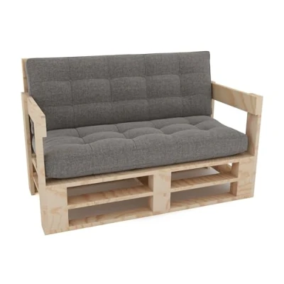 Abbildung von Lermowood Palettenmöbel Mpe Sofa 120 x 80 cm Natur Europaletten Indoor und Outdoor Lounge Gartenmöbel Holz Set Möbel Terrasse Balkon Loft Stil Paletten