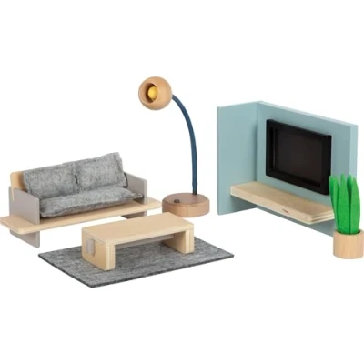 Abbildung von Small Foot Puppenhausmöbel Wohnzimmer aus Holz, Möbel Set für das Puppenhaus, Kinder ab 3 Jahren, 12633