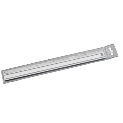 Abbildung von folia 23040 Aluminiumlineal, Lineal aus Aluminium, 40 cm lang, mit Anti Rutsch Beschichtung und gut ablesbarer Zentimeter Einteilung