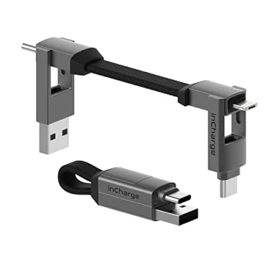Abbildung von Ein kurzes Ladekabel mit USB C Anschluss Dunkelgrau