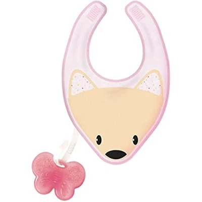 Abbildung von Chicco 00002582100000 Lätzchen &quot;FRESH BIB&quot; Mit Abnehmbarem Beissring Girl, rosa