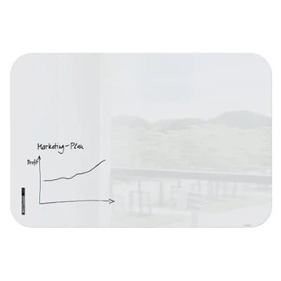 Abbildung von SIGEL GL305 Glas Whiteboard 150x100 cm weiß hochglänzend, abgerundete Ecken, SGS geprüft, inkl. 1 schwarzen Board Marker, Magnettafel Artverum