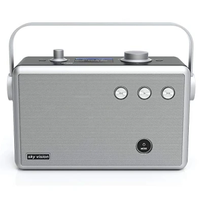 Abbildung von Sky Vision B1055 Stereo DAB Radio tragbar &amp; mit Bluetooth (DAB+ 55) Digital (z.B. als Badradio), Plus Wecker, Netzbetrieb oder Akku möglich