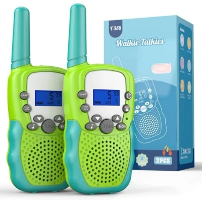 Abbildung von Kearui Spielzeug 3 12 Jahren Jungen &amp; Mädchen, Walkie Talkies für Kinder mit 8 Kanäle, Funkgerä ab 4 VOX Funktion Tastensperre Abenteuer, Camping, Wandern Grün