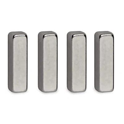 Abbildung von MAUL Neodym Magnet 4 x 15 mm (4 Stück) stark mit 2kg Haftkraft Magnete in modernem Design Stabmagnet für Büro Magnettafel, Whiteboard und Kühlschrank Silber