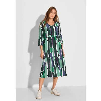 Abbildung von Cecil Bedrucktes MIDI Freizeitkleid, Damen, Größe: Large, Grün