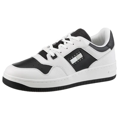 Abbildung von Tommy Jeans Retro Basket Cupsole Tumble Sneaker low, Herren, Größe: 40, Offwhite/black Schuhe