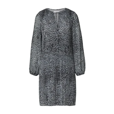 Abbildung von comma Plissiertes MIT Animalprint Freizeitkleid, Damen, Größe: 34, Schwarz
