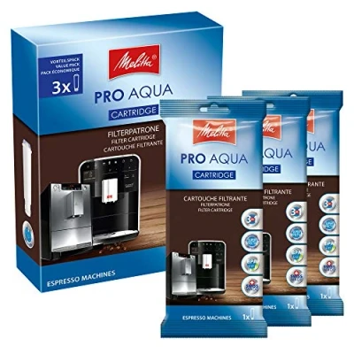 Abbildung von Melitta Wasserfilter 3 er Pro Aqua, Zubehör für Alle Kaffeevollautomaten mit Claris System: Caffeo Solo, Barista T, TS, Avanza