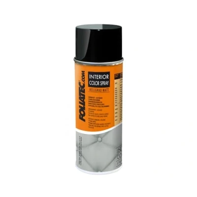 Abbildung von Foliatec Interior Color Spray Farbspray Schnelltrocknend Abriebfest für Kunststoffe, Kunstleder und Leder, Hellgrau Matt, 400 ml