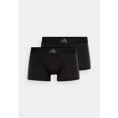 Abbildung von adidas Herren Boxershorts 2er Pack Low Rise Trunk (2PK) Active Flex Cotton 3 Stripes Unterwäsche, Black_4AM008, M
