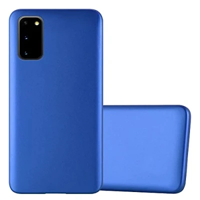 Abbildung von Cadorabo Hülle kompatibel mit Samsung Galaxy S20 Schutzhülle TPU Silikon Case Metallic Design Slim Kratzfest Weiche Gummi Rundumschutz für in Blau