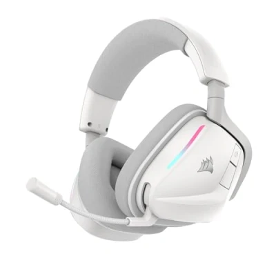 Abbildung von Corsair Void v2 Drahtloses Gaming Headset mit Bluetooth für PC, PS5, PS4, Switch &amp; Mobile Dolby Atmos, 70 Stunden Akkulaufzeit, Duale Wireless, Schnelles Aufladen Weiß
