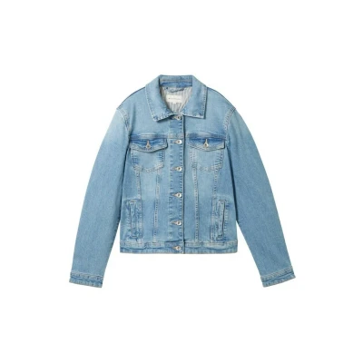 Abbildung von TOM Tailor MIT Recycelter Jeansjacke, Damen, Größe: XL, Light stone blue denim