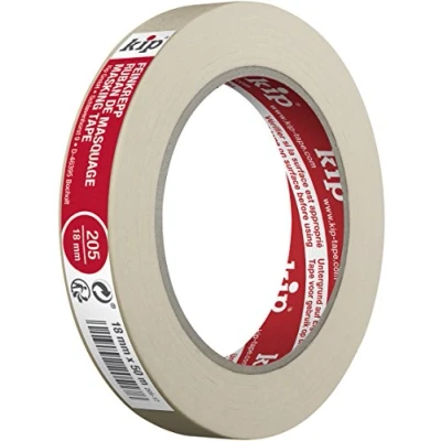 Abbildung von Kip MASKING TEC Feinkrepp Kreppband 18 mm x 50 m Imprägniertes Klebeband für Innen Schöne Farbkanten Hohe Klebkraft Reißfest &amp; Flexibel
