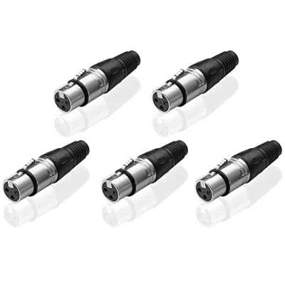 Abbildung von Sienoc 5 Stück XLR 3 Pin Female Mikrofon Lötanschluss Buchse SCHWARZ