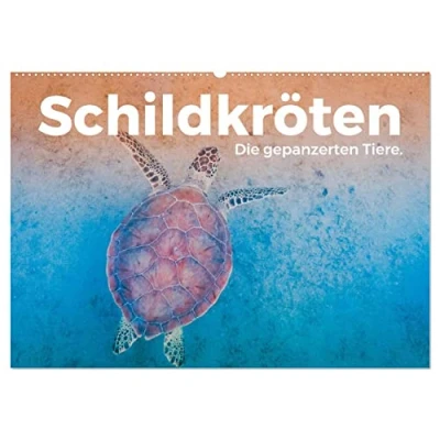 Abbildung von Schildkröten Die gepanzerten Tiere. (Wandkalender 2025 DIN A2 quer), CALVENDO Monatskalender