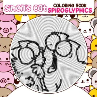 Abbildung von 𝕊𝕚𝕞𝕠𝕟&#039;𝕤 ℂ𝕒𝕥 Spiroglyphics Coloring Book: Cute Comic Cat Shown By 40 Spiral Pages Inside Gifts For Fans Of All Ages To Color And Relax