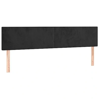 Abbildung von vidaXL 2X Kopfteil Betthaupt Polsterkopfteil Bettkopfteil für Bett Bettgestell Bettrahmen Schlafzimmer Bettzubehör Schwarz 90x5x78/88cm Samt