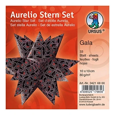 Abbildung von Ludwig Bähr Faltblätter Aurelio Stern Gala 80g/qm 10x10cm schwarz/rosa