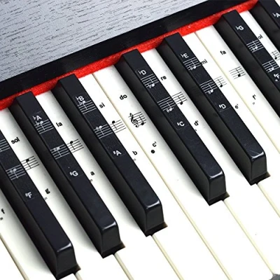 Abbildung von Imelod Keyboard und Klavier Aufkleber für 49/61/76/88 Key Keyboards, Music Note Full Set Schwarz