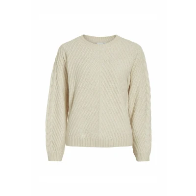 Abbildung von VILA Rundhals Strickpullover, Damen, Größe: Small, Birch