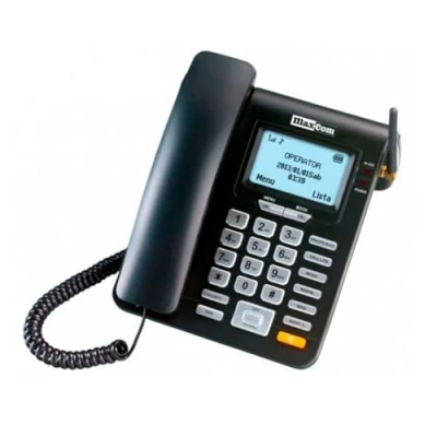 Abbildung von Maxcom Comfort MM28D 2G UK kabelgebundenes Dualband Mobiltelefon, GSM, Business Schreibtischtelefon, Schwarz/silberfarben