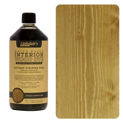 Abbildung von Littlefair&#039;s Holzlasur 1ltr Innen Holz Lasur Für Natürliche Holzmaserung Wasserbasierte Wood Stain Schnell Trocknend &amp; Umweltfreundlich Farbe: Antike, abisolierte Kiefer