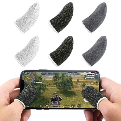Abbildung von Newseego Mobile Game Finger Sleeve Controller, Touchscreen Fingerhülse Atmungsaktiv gegen Schweiß Sensitive Schieß und Zieltasten für Regeln des Überlebens/Knives Out Android &amp; IOS [6 Pack]