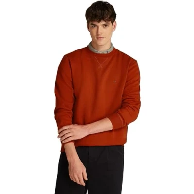 Abbildung von Tommy Hilfiger Herren Sweatshirt Essential Fleece Crew Neck Regular Fit, Rot (Dark Magma), 3XL