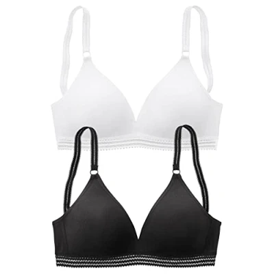 Abbildung von Lascana 2 PACK Triangel BH, Damen, Größe: 70B, Weiß/schwarz