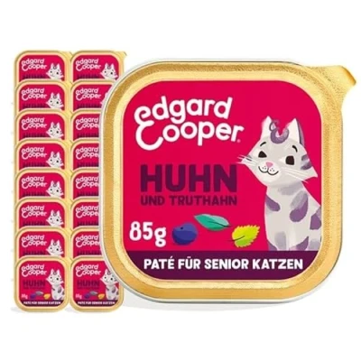 Abbildung von Edgard &amp; Cooper Getreidefreie Huhn und Truthahn Paté für Senior Katzen 16x85g, Frisches Fleisch &amp;,Natürliche Zutaten